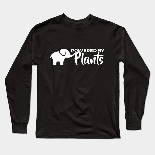 Vegan Elephant is Powered by Plants Long Sleeve T-Shirt by Herbivore Nation - Vegan Gifts